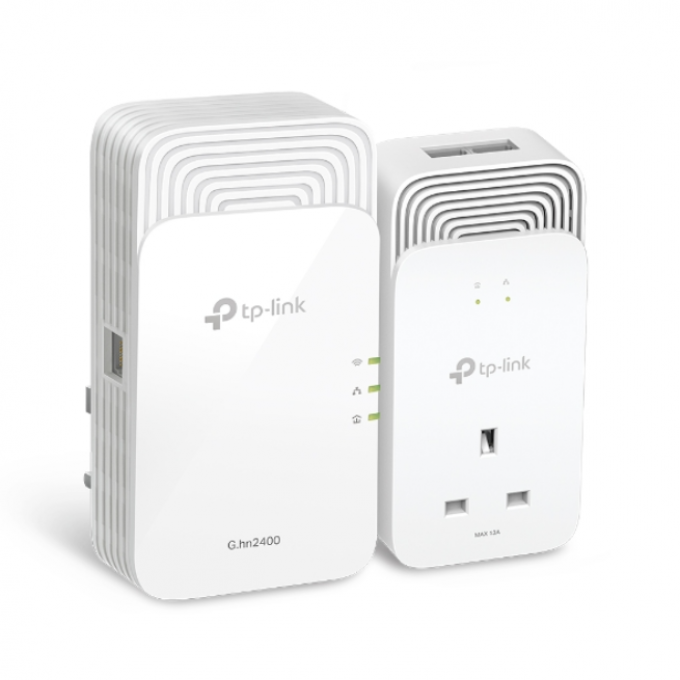 Комплект гигабитных Powerline-адаптеров TP-LINK G.HN2400 с AX1800 Wi-Fi 6 PGW2440 KIT